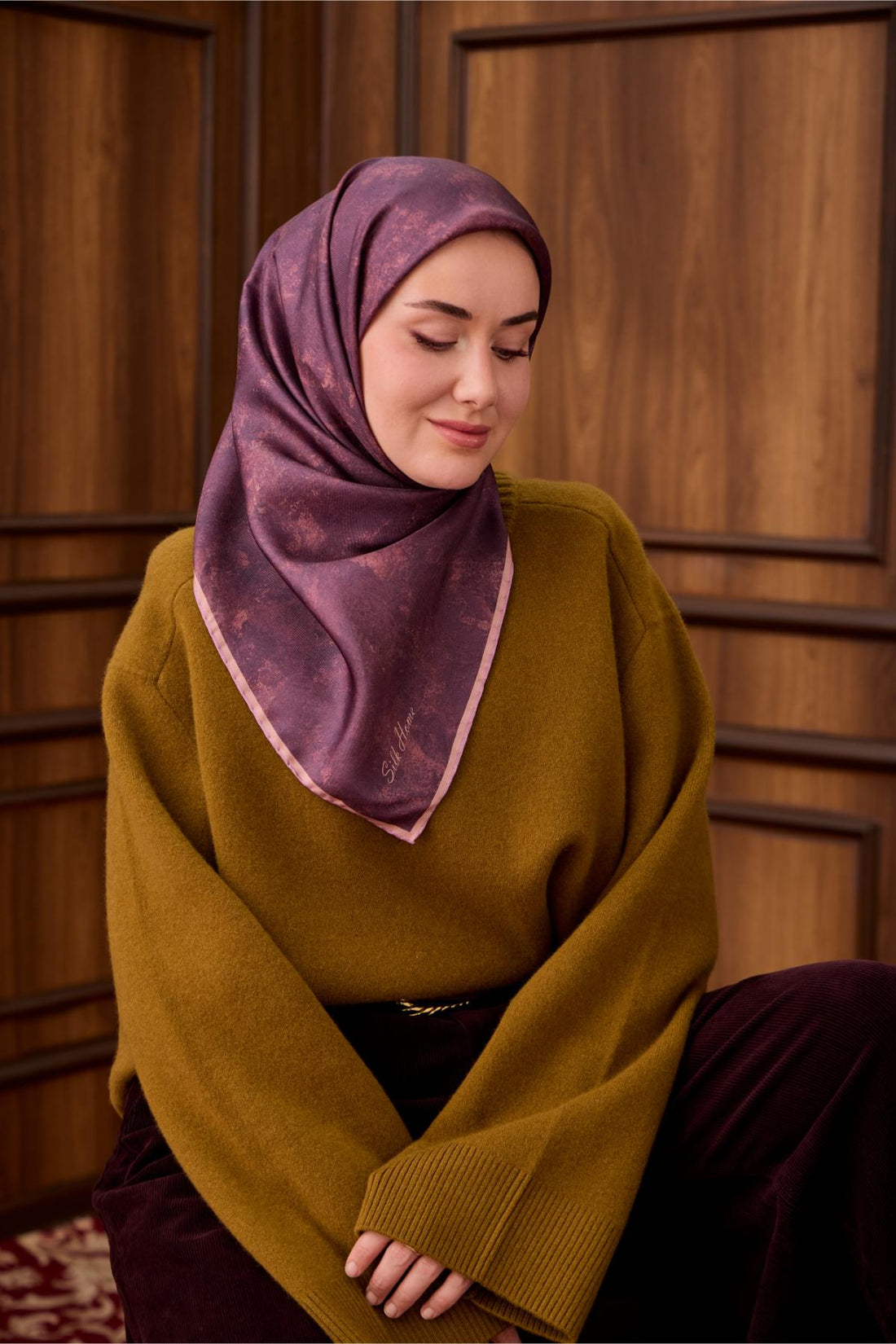 Yeni Sezon Twill İpek Eşarp 11487-30 - İthalesarponline.com - Yeni Sezon Twill İpek Eşarp - Silk Home