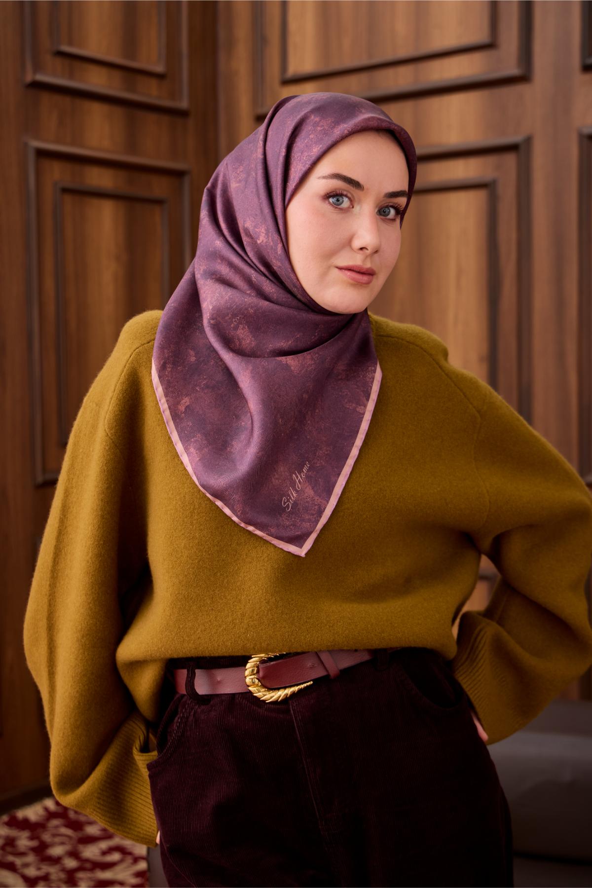 Yeni Sezon Twill İpek Eşarp 11487-30 - İthalesarponline.com - Yeni Sezon Twill İpek Eşarp - Silk Home