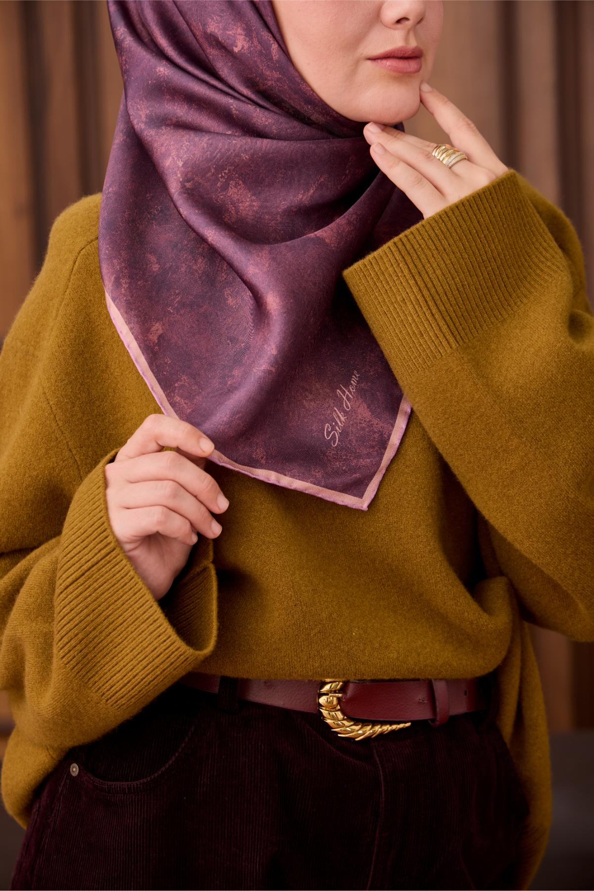 Yeni Sezon Twill İpek Eşarp 11487-30 - İthalesarponline.com - Yeni Sezon Twill İpek Eşarp - Silk Home