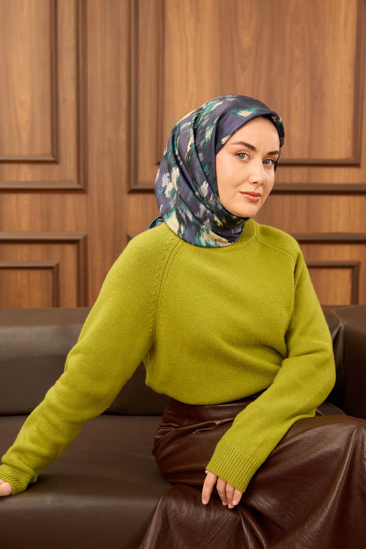 Yeni Sezon Twill İpek Eşarp 11492-11 - İthalesarponline.com - Yeni Sezon Twill İpek Eşarp - Silk Home