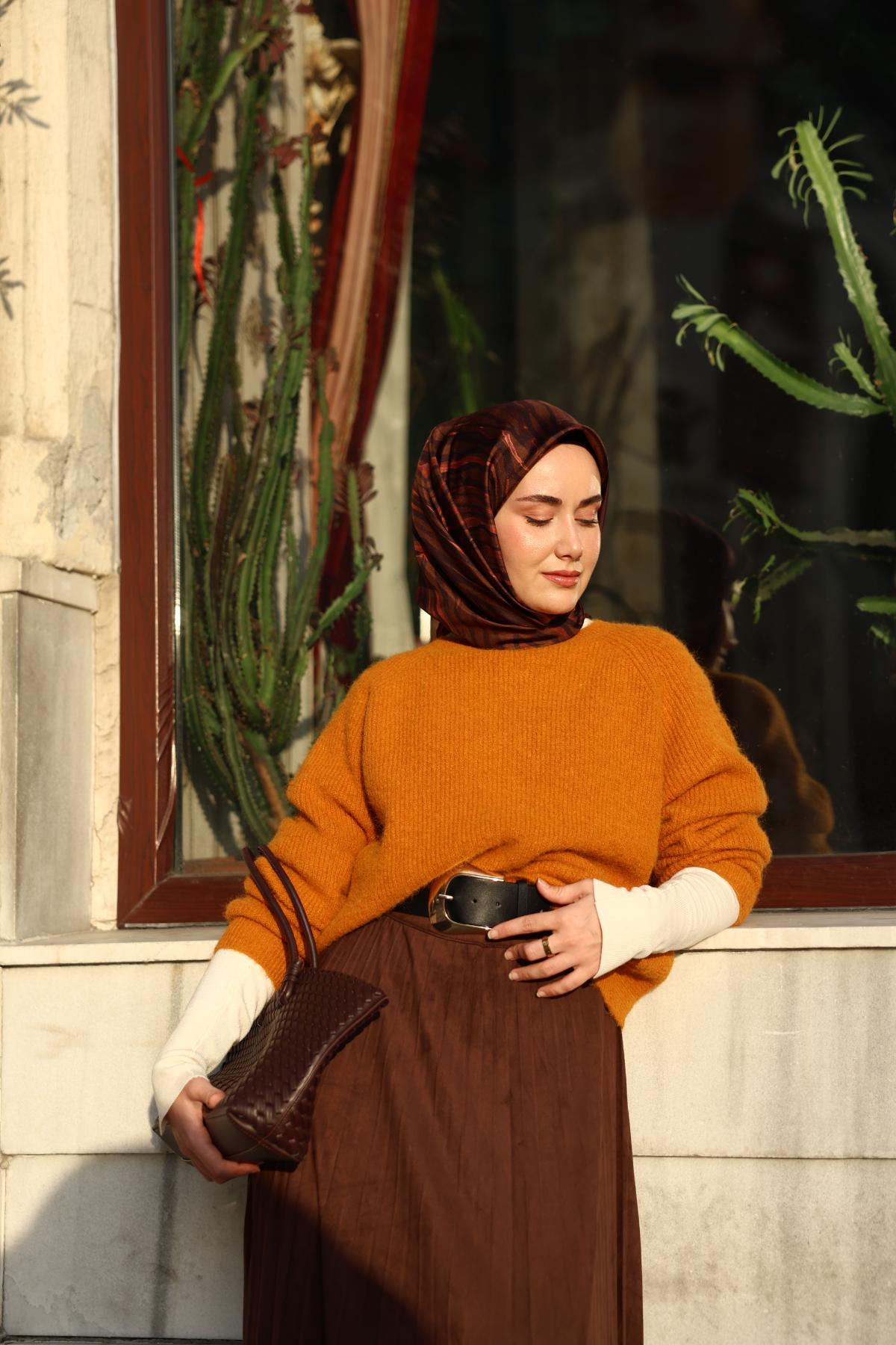 Yeni Sezon Twill İpek Eşarp 11495-29 - İthalesarponline.com - Yeni Sezon Twill İpek Eşarp - Silk Home