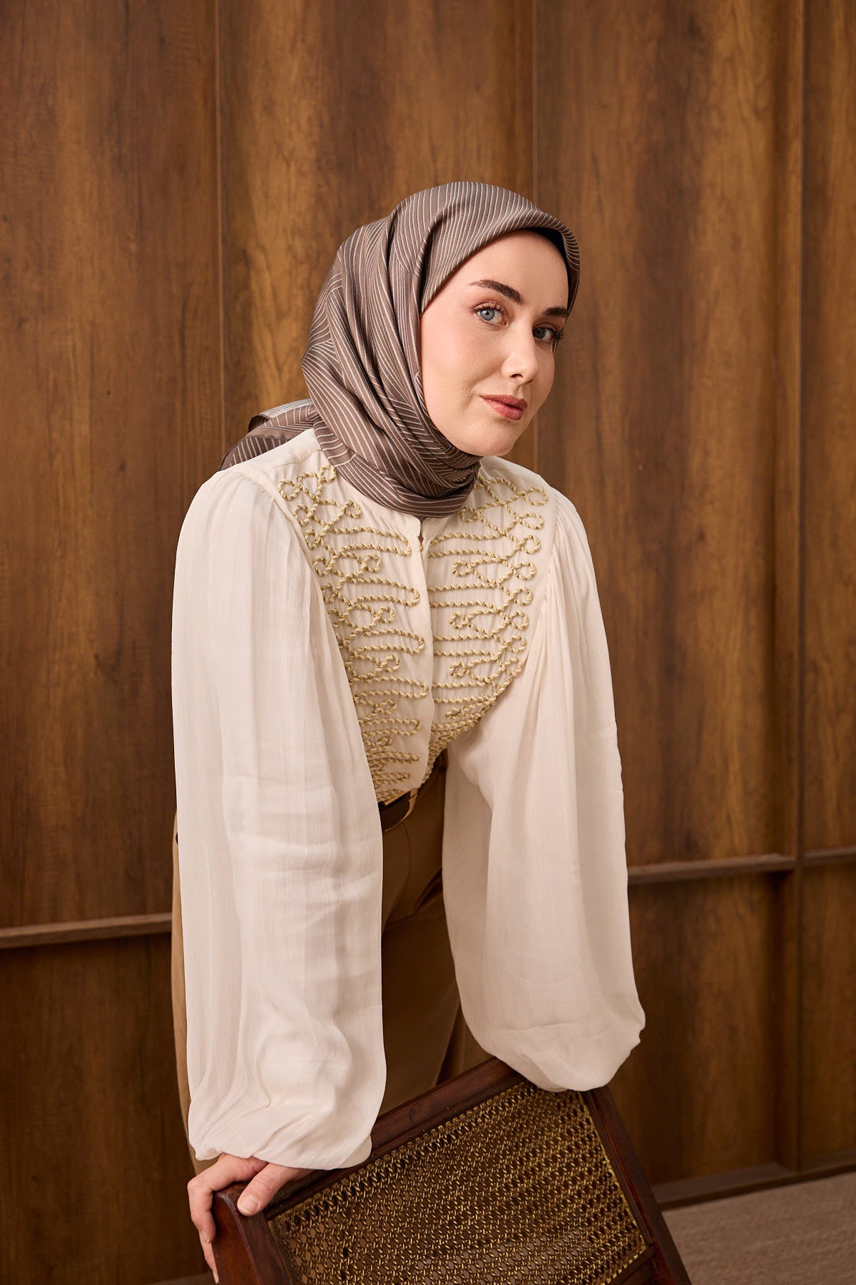 Silk Home Twill İpek Eşarp Fluid Lines 11550-03