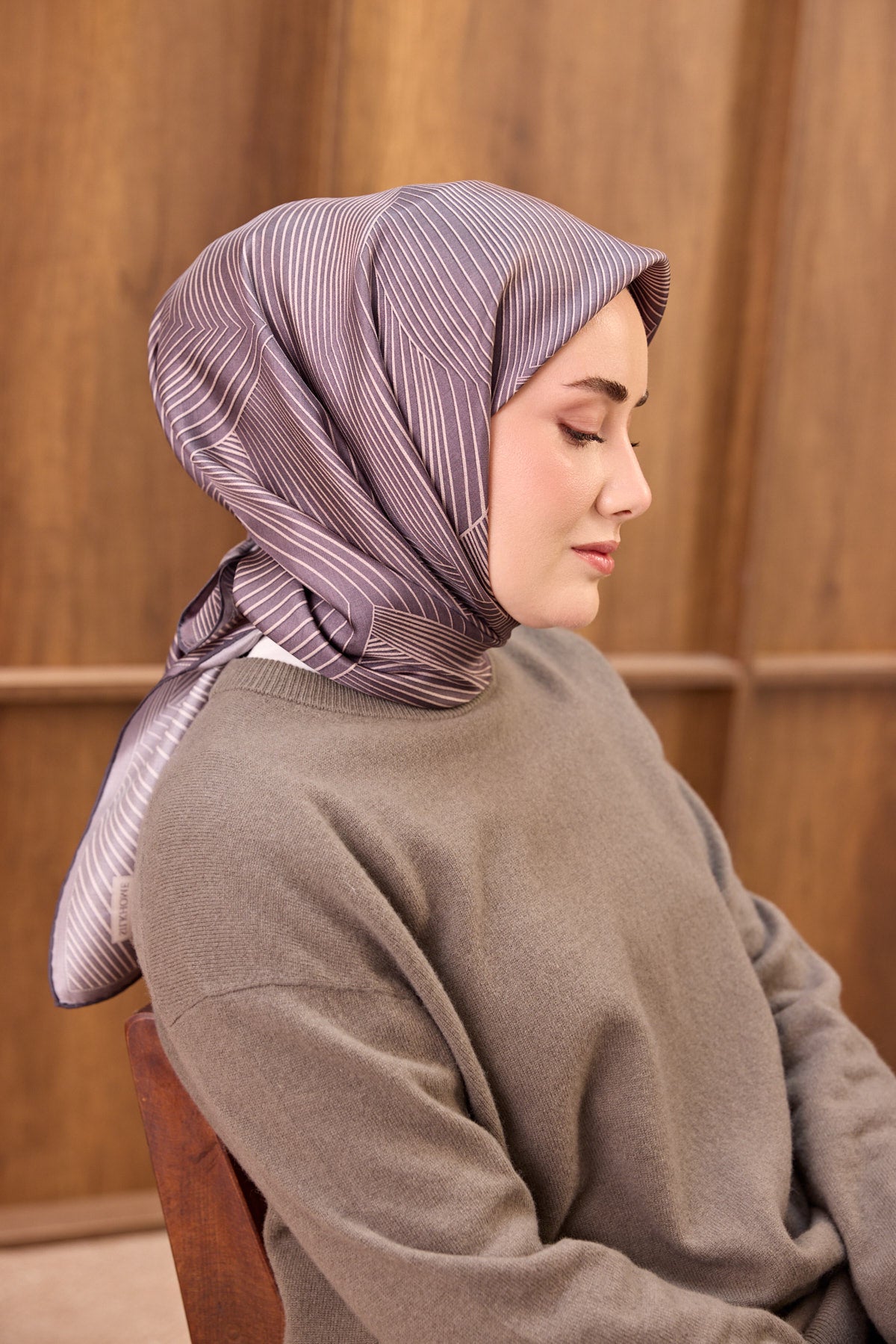Silk Home Twill İpek Eşarp Fluid Lines 11550-06