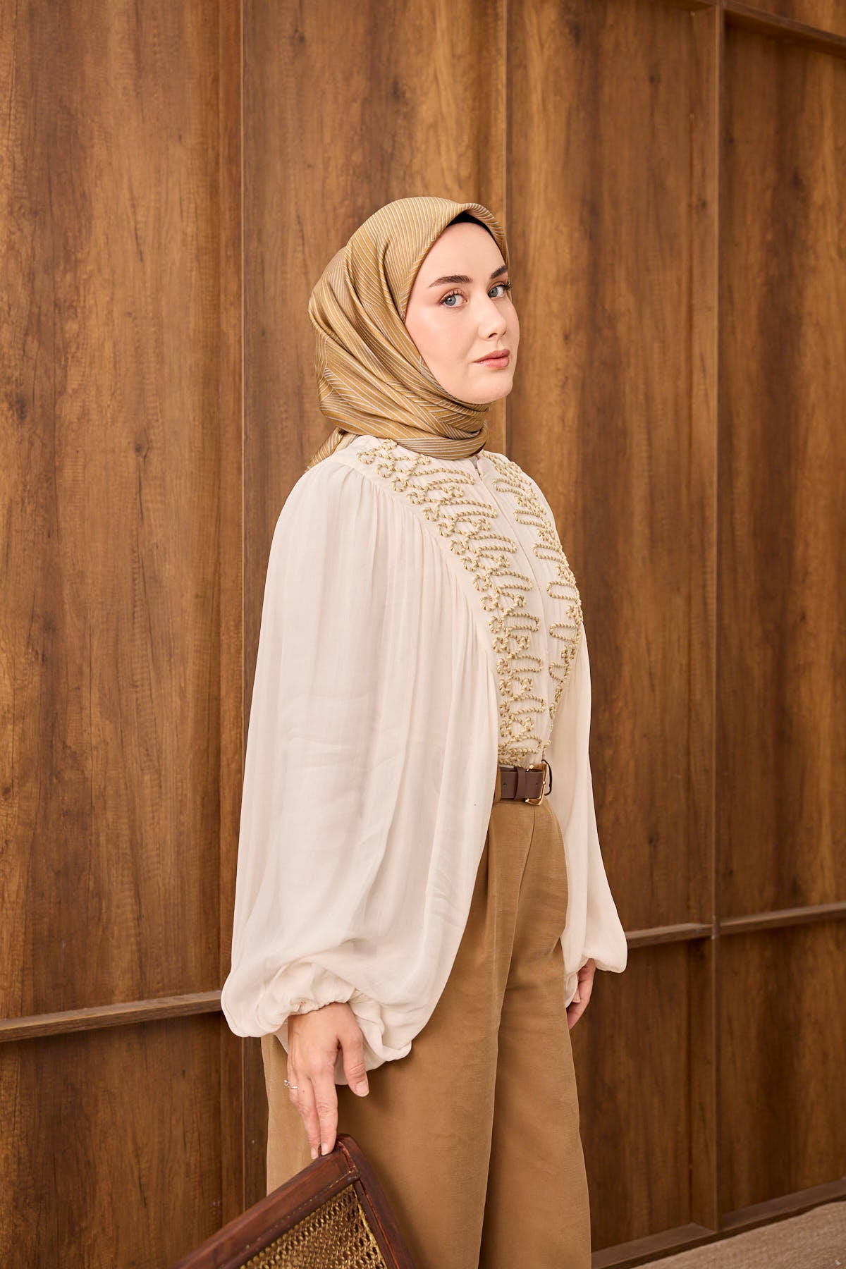 Silk Home Twill İpek Eşarp Fluid Lines 11550-07