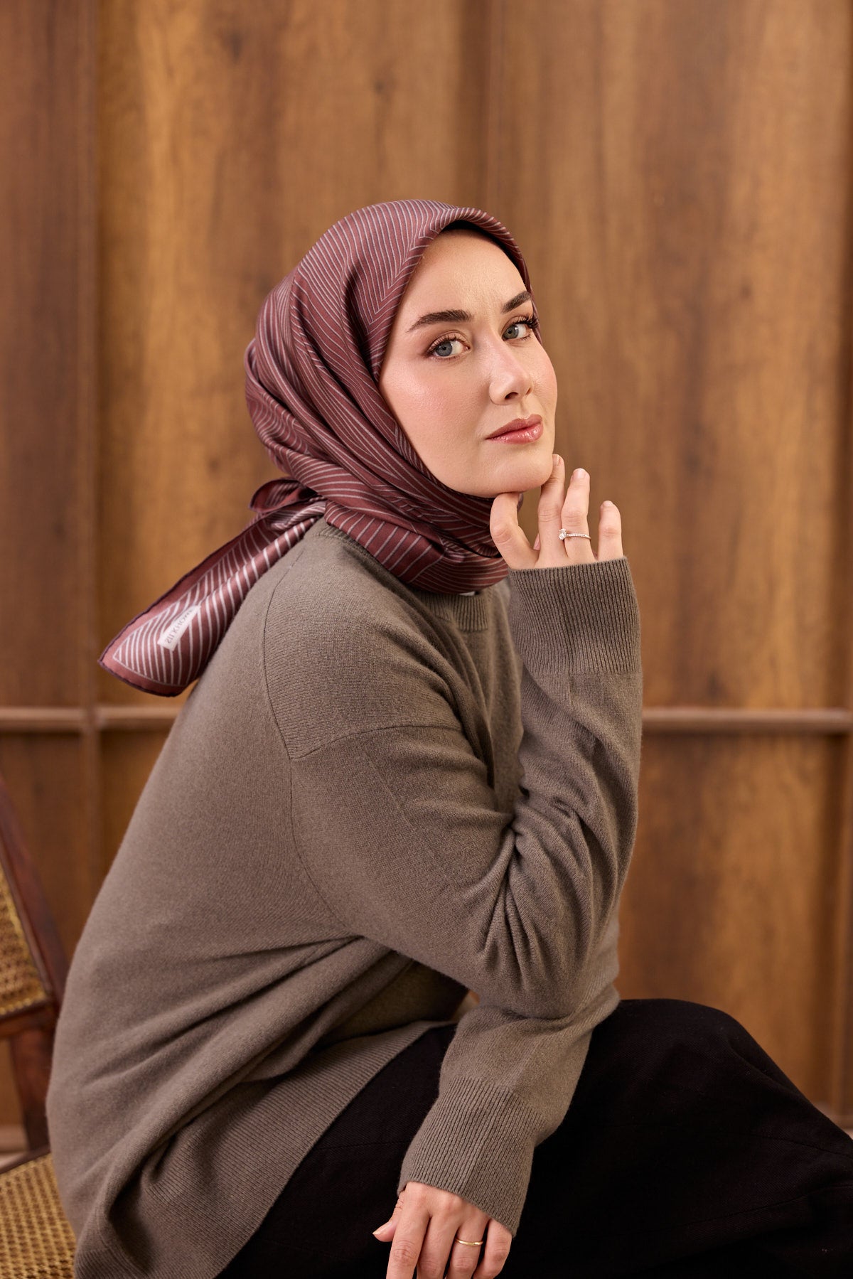 Silk Home Twill İpek Eşarp Fluid Lines 11550-10