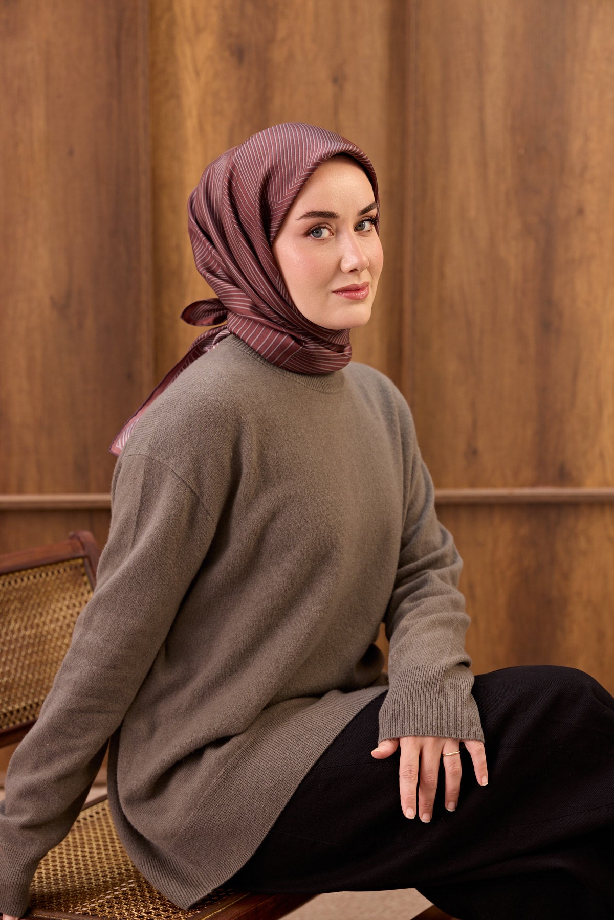 Silk Home Twill İpek Eşarp Fluid Lines 11550-10