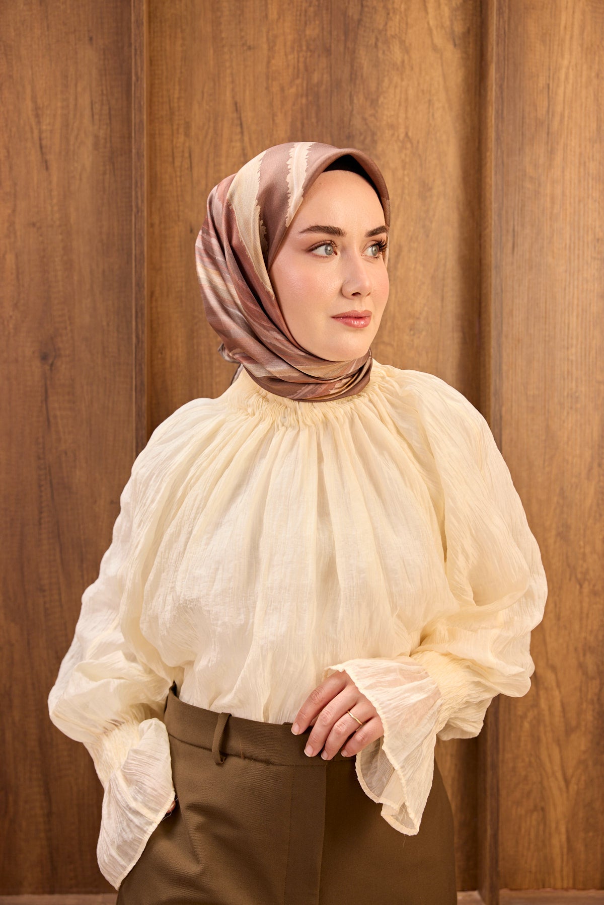 Silk Home Twill İpek Eşarp Fluid Lines 11551-06