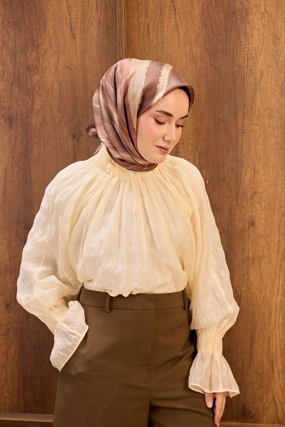Silk Home Twill İpek Eşarp Fluid Lines 11551-06