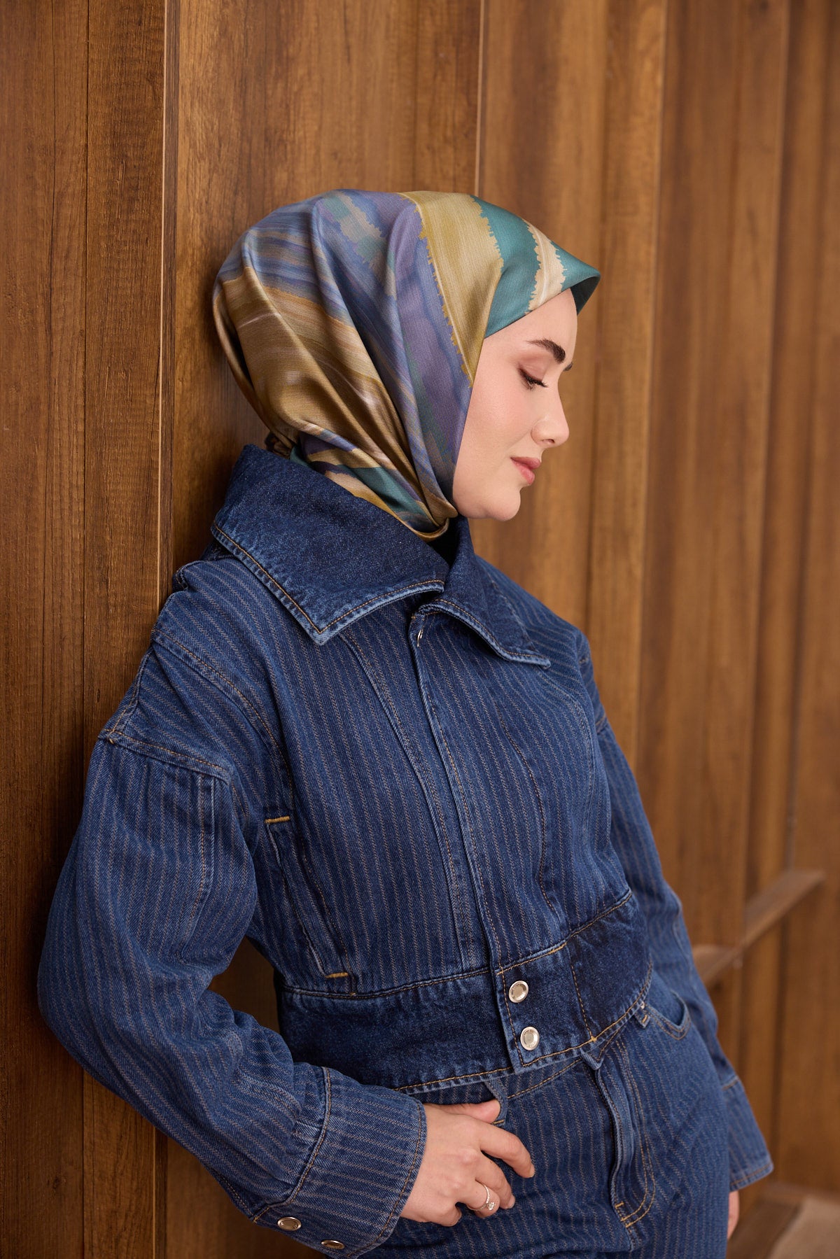 Silk Home Twill İpek Eşarp Fluid Lines 11551-07