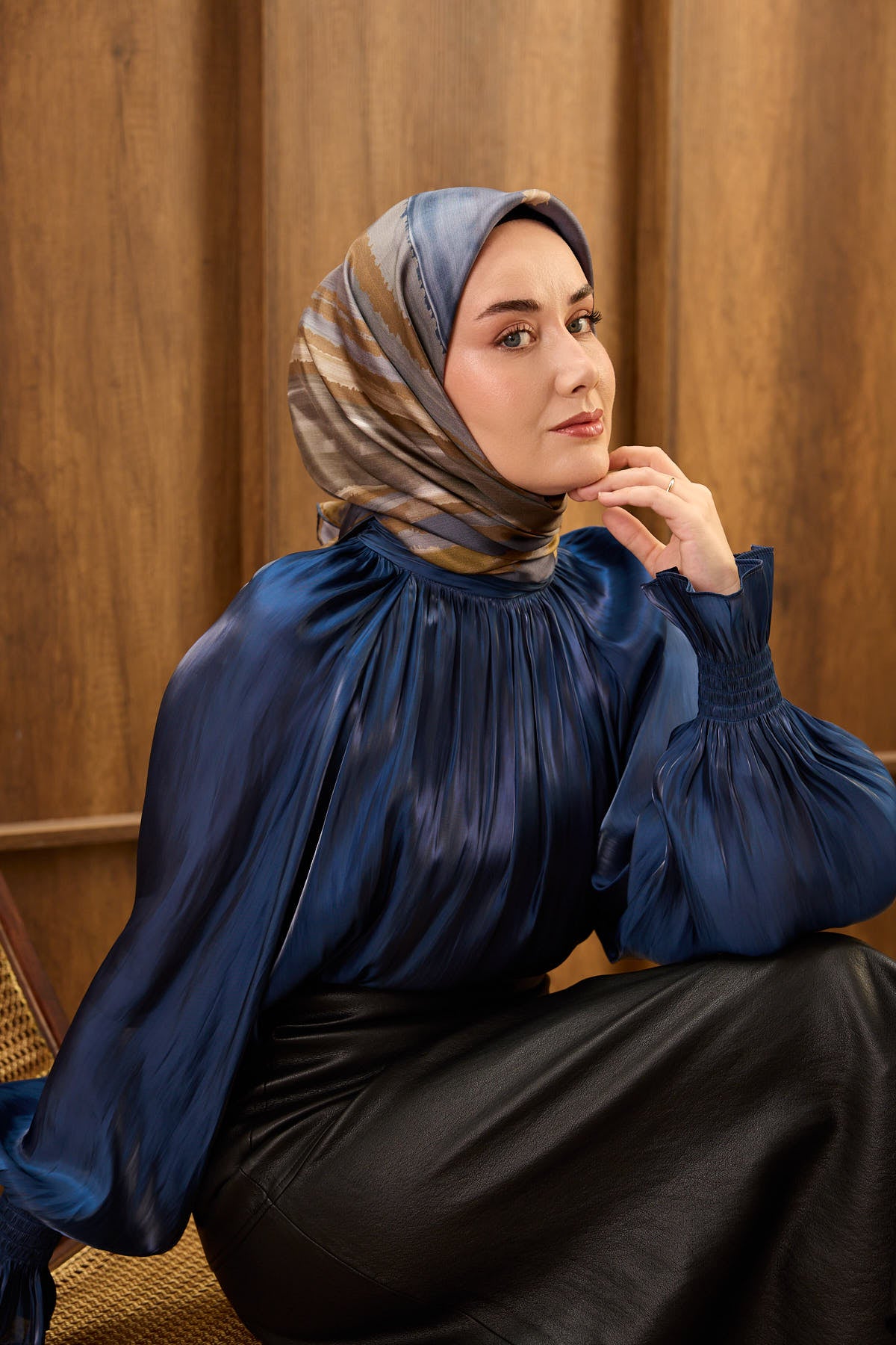 Silk Home Twill İpek Eşarp Fluid Lines 11551-08