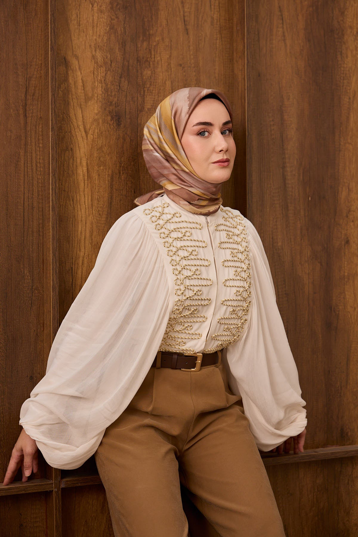 Silk Home Twill İpek Eşarp Fluid Lines 11551-09