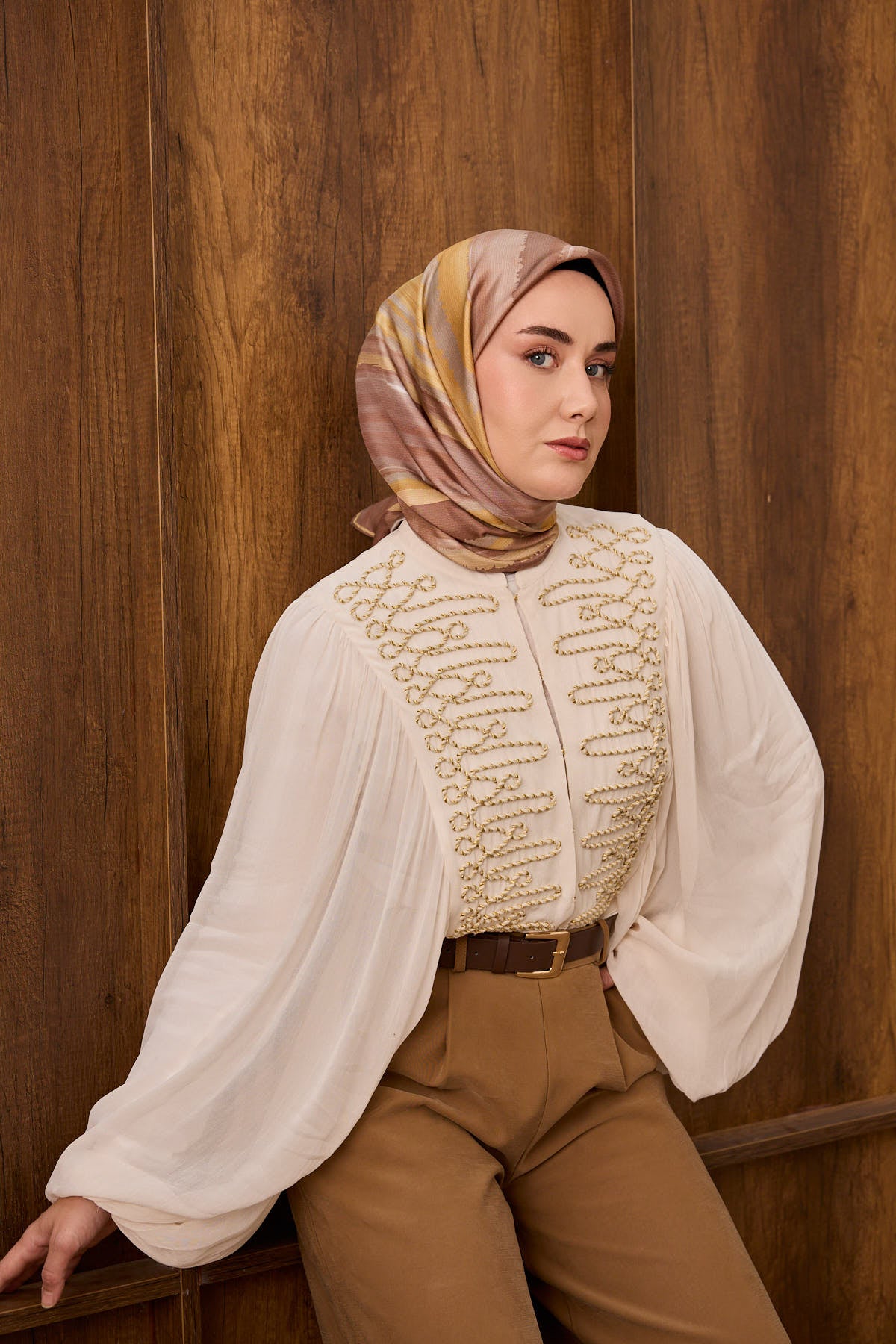 Silk Home Twill İpek Eşarp Fluid Lines 11551-09
