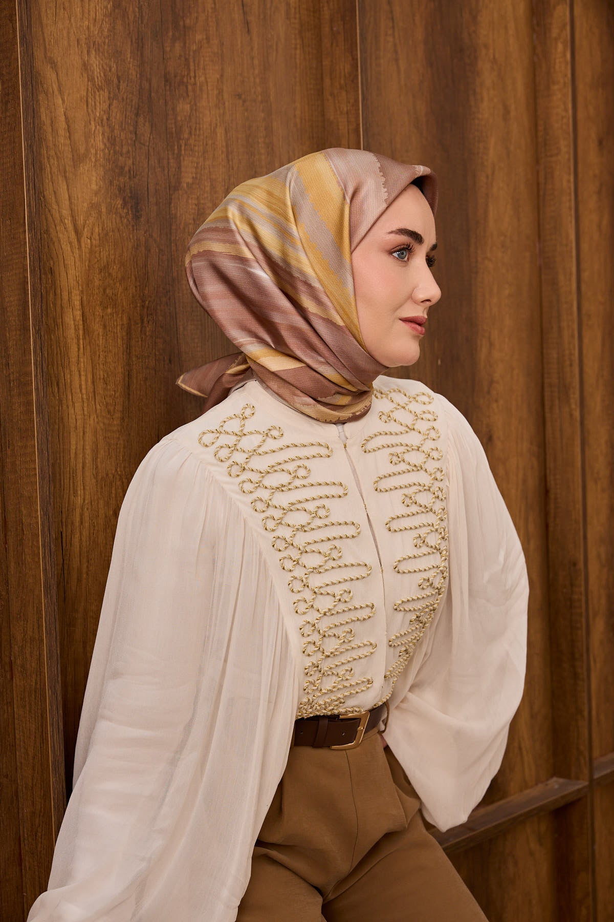 Silk Home Twill İpek Eşarp Fluid Lines 11551-09