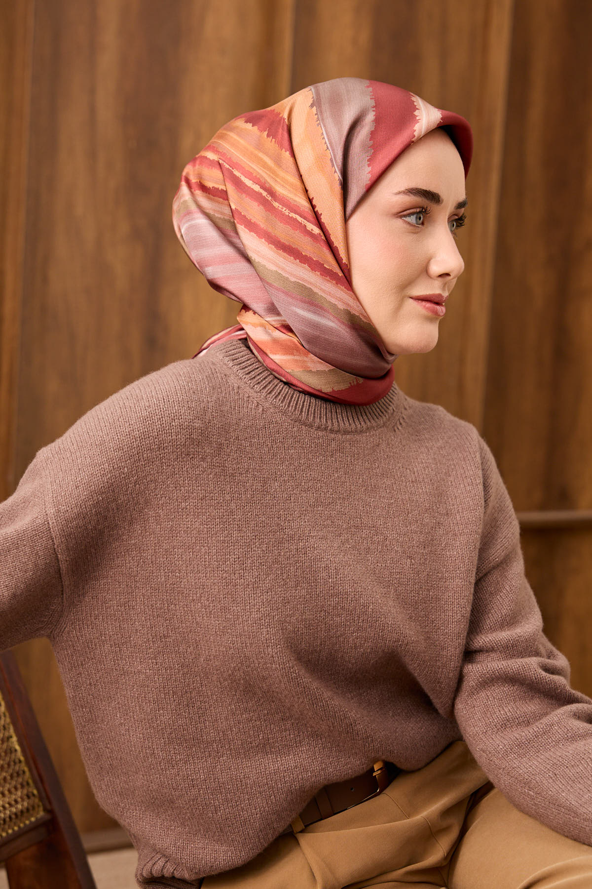 Silk Home Twill İpek Eşarp Fluid Lines 11551-10