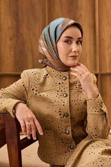 Silk Home Twill İpek Eşarp Fluid Lines 11551-16