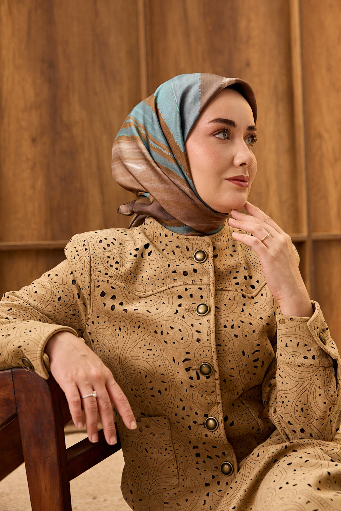 Silk Home Twill İpek Eşarp Fluid Lines 11551-16