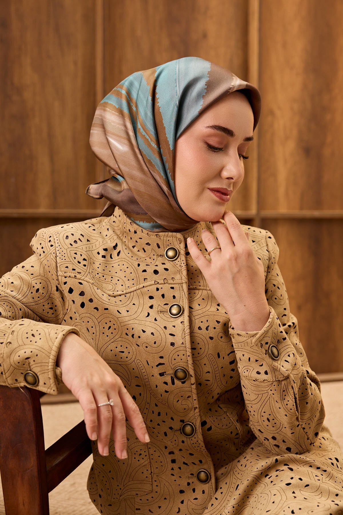 Silk Home Twill İpek Eşarp Fluid Lines 11551-16