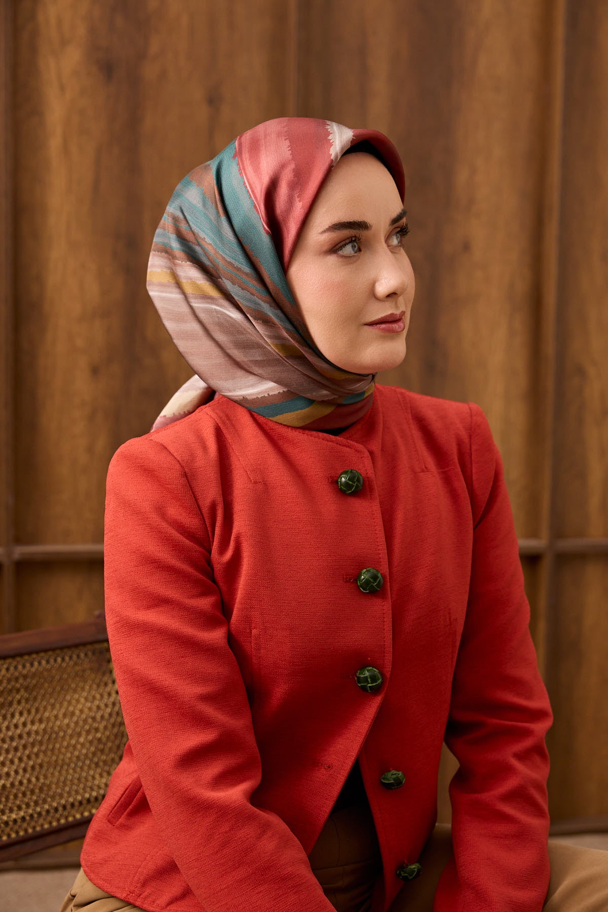 Silk Home Twill İpek Eşarp Fluid Lines 11551-17