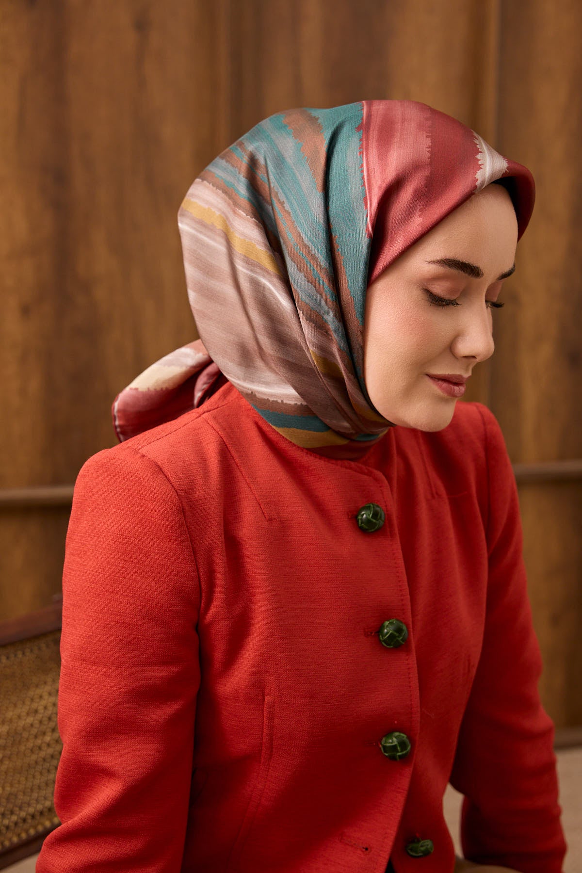 Silk Home Twill İpek Eşarp Fluid Lines 11551-17