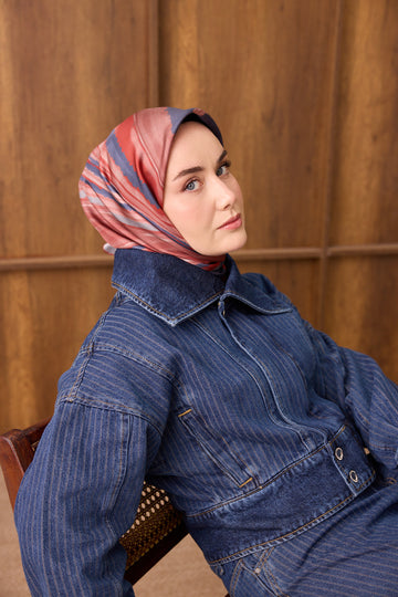 Silk Home Twill İpek Eşarp Fluid Lines 11551-19