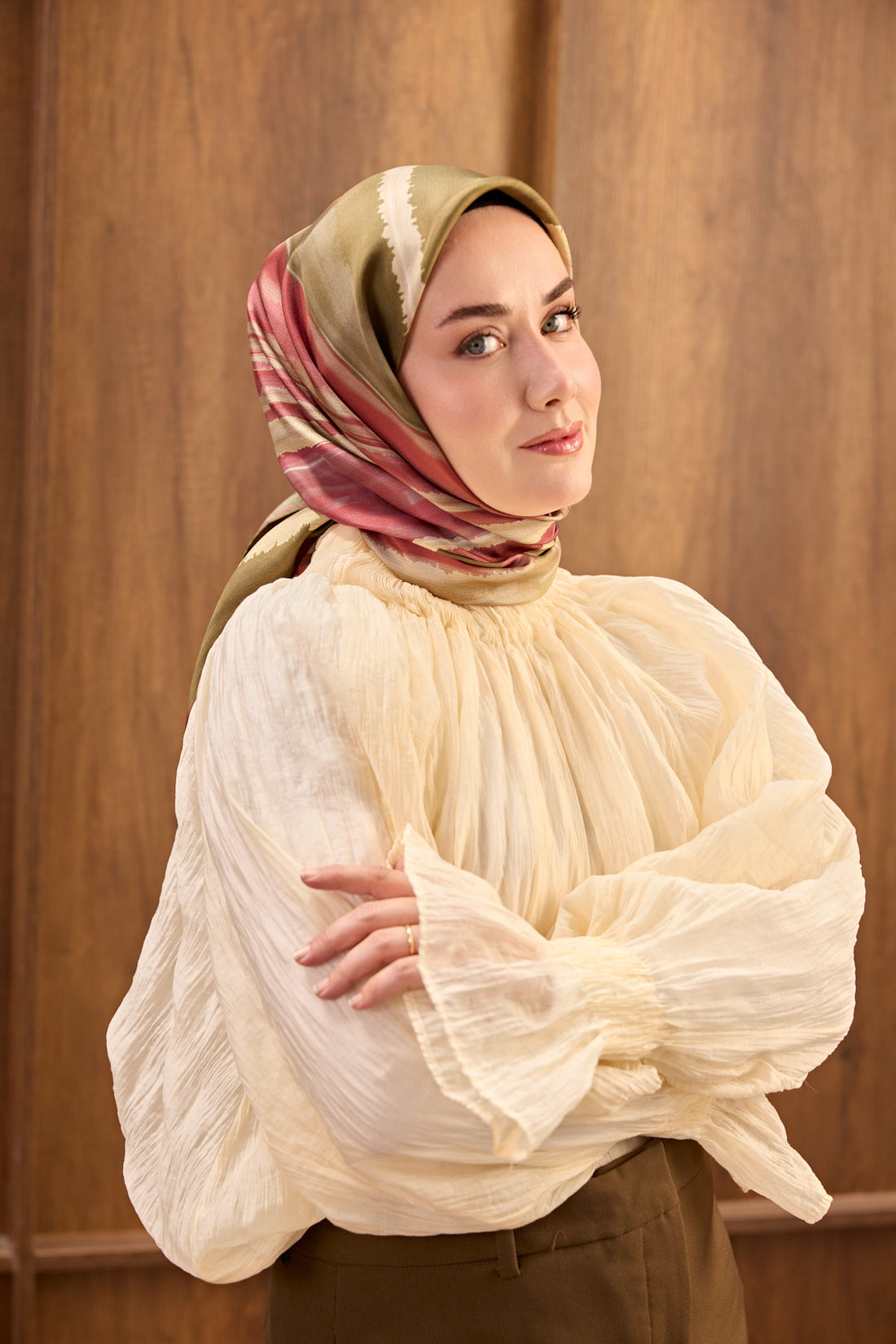 Silk Home Twill İpek Eşarp Fluid Lines 11551-20