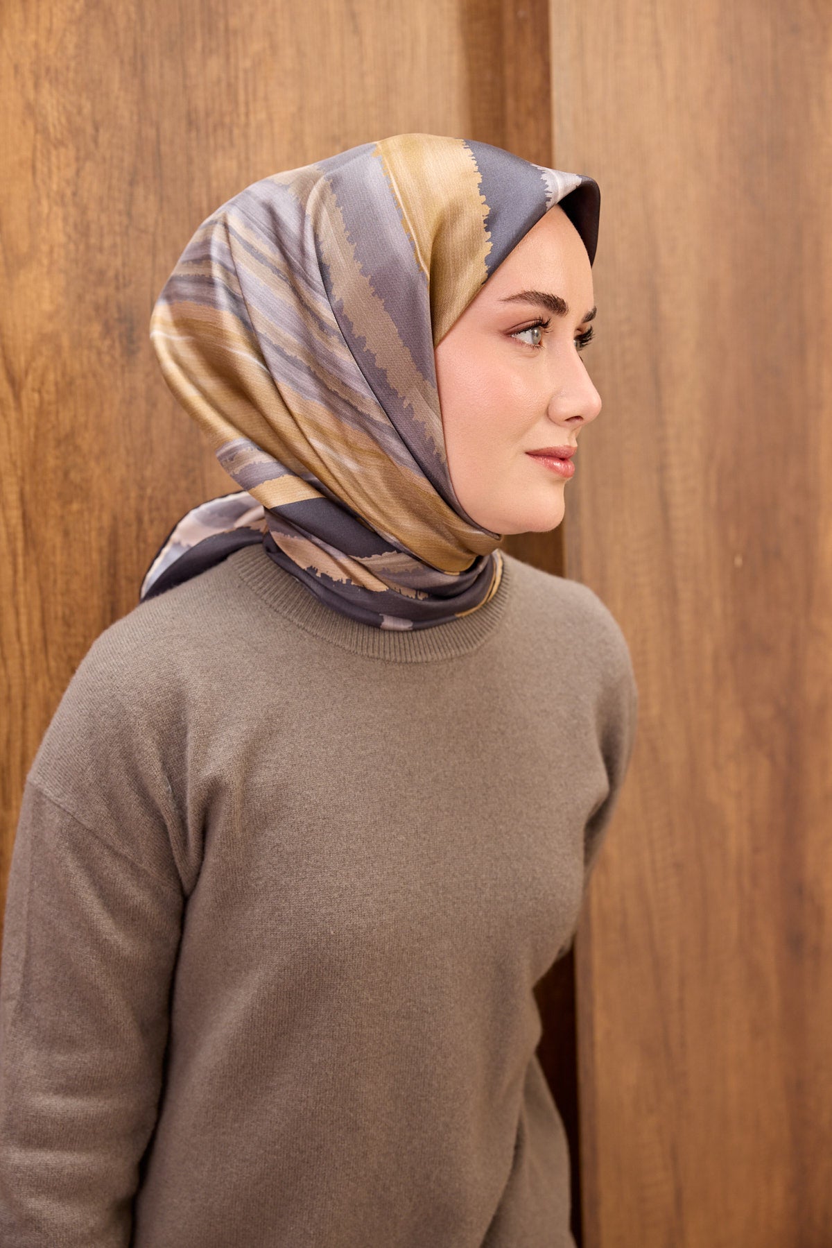 Silk Home Twill İpek Eşarp Fluid Lines 11551-21