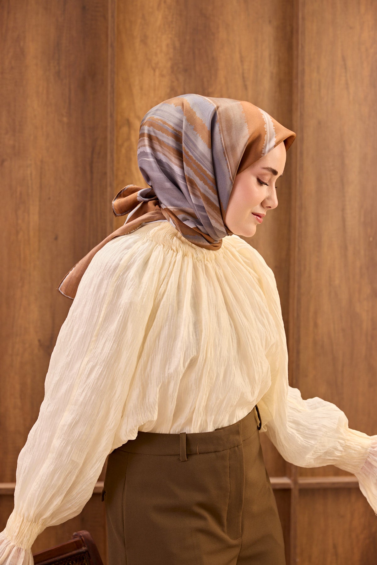 Silk Home Twill İpek Eşarp Fluid Lines 11551-22