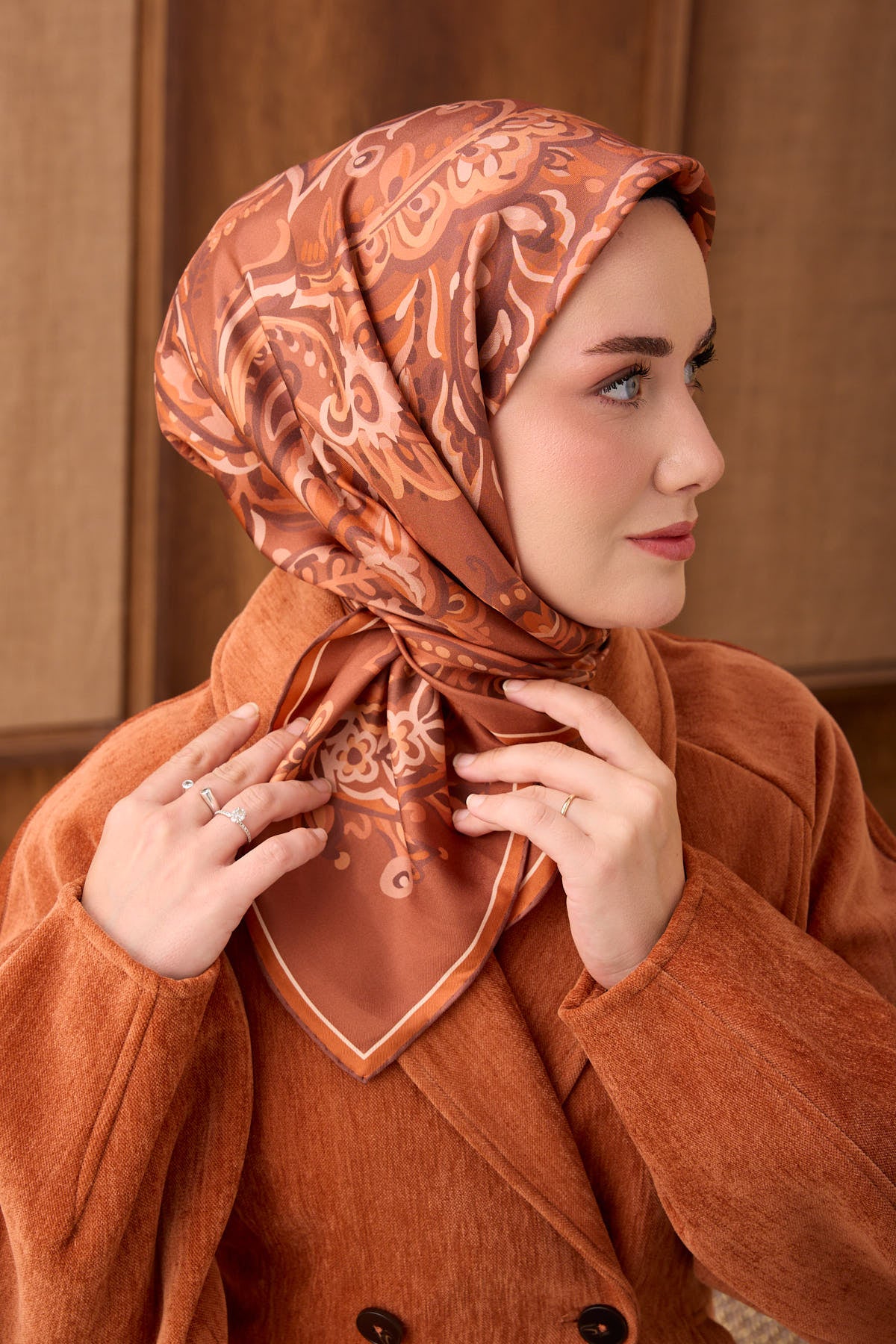 Silk Home Twill İpek Eşarp Ethnic Paisley 11553-19