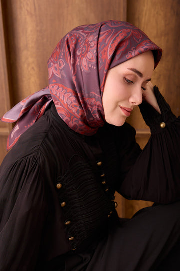 Silk Home Twill İpek Eşarp Ethnic Paisley 11553-22
