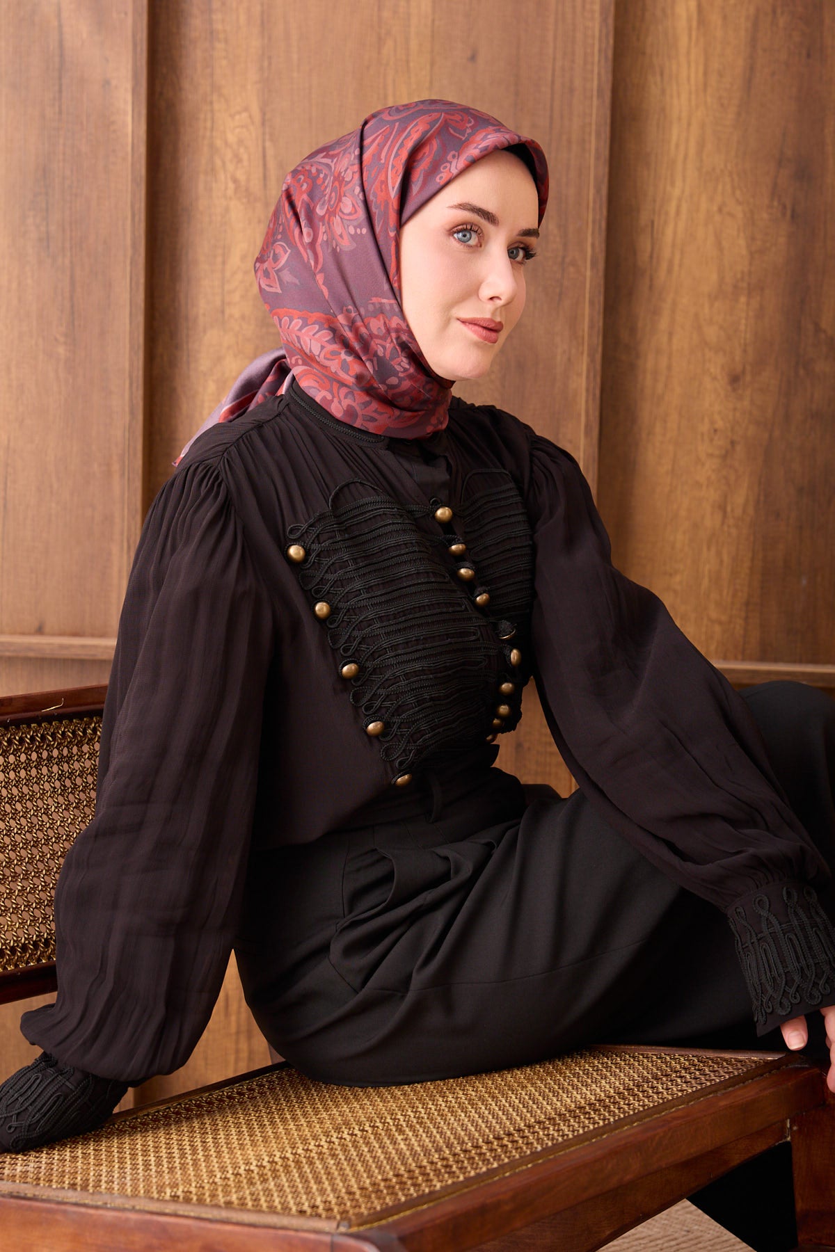 Silk Home Twill İpek Eşarp Ethnic Paisley 11553-22