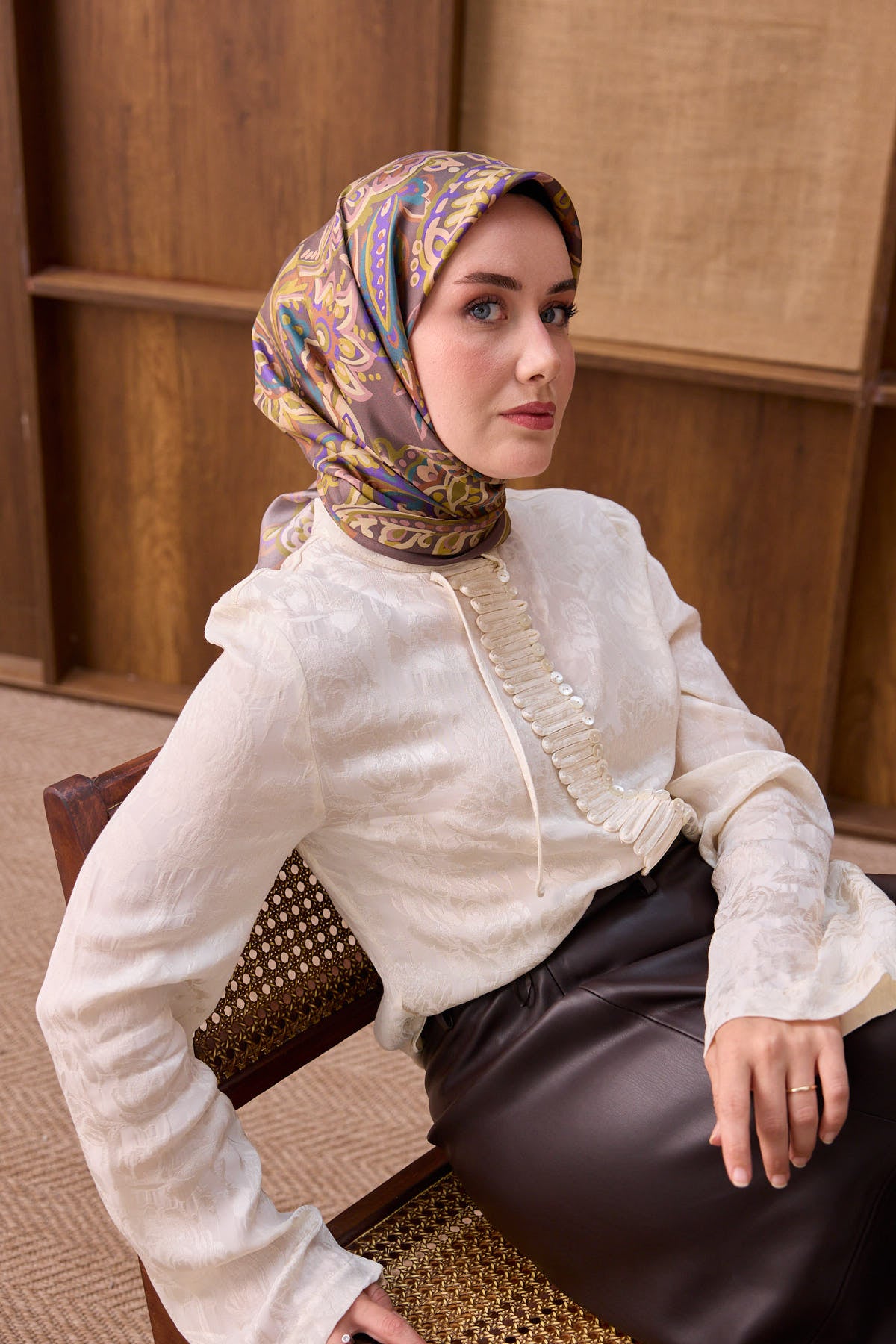 Silk Home Twill İpek Eşarp Ethnic Paisley 11553-30