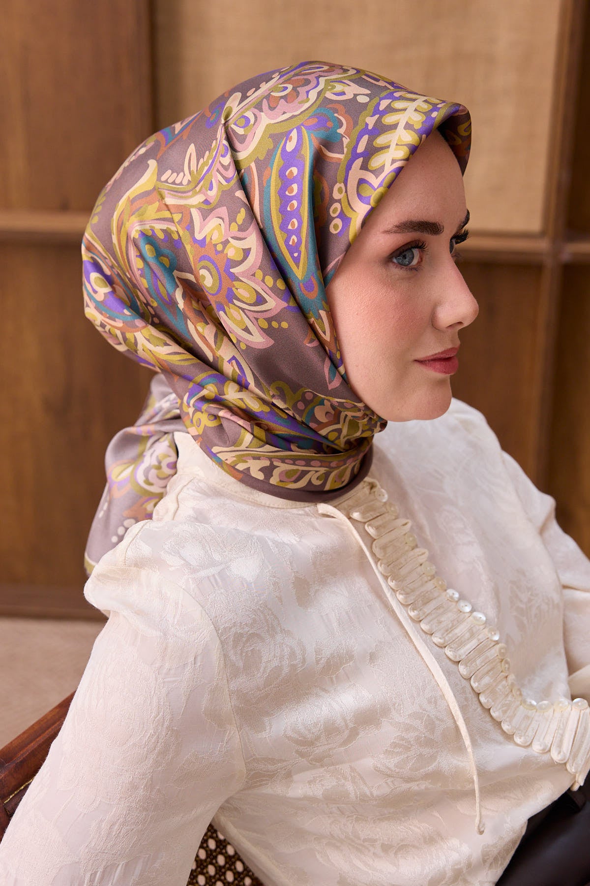 Silk Home Twill İpek Eşarp Ethnic Paisley 11553-30