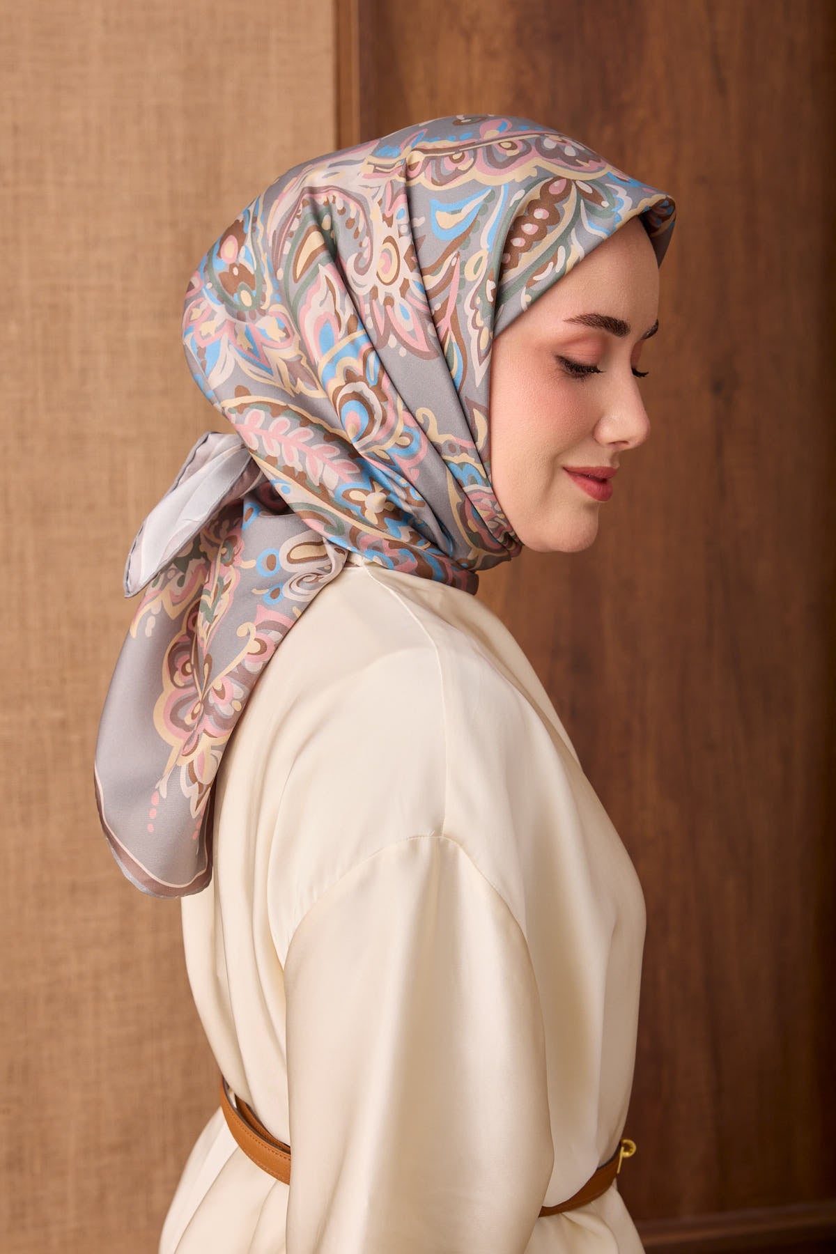 Silk Home Twill İpek Eşarp Ethnic Paisley 11553-33