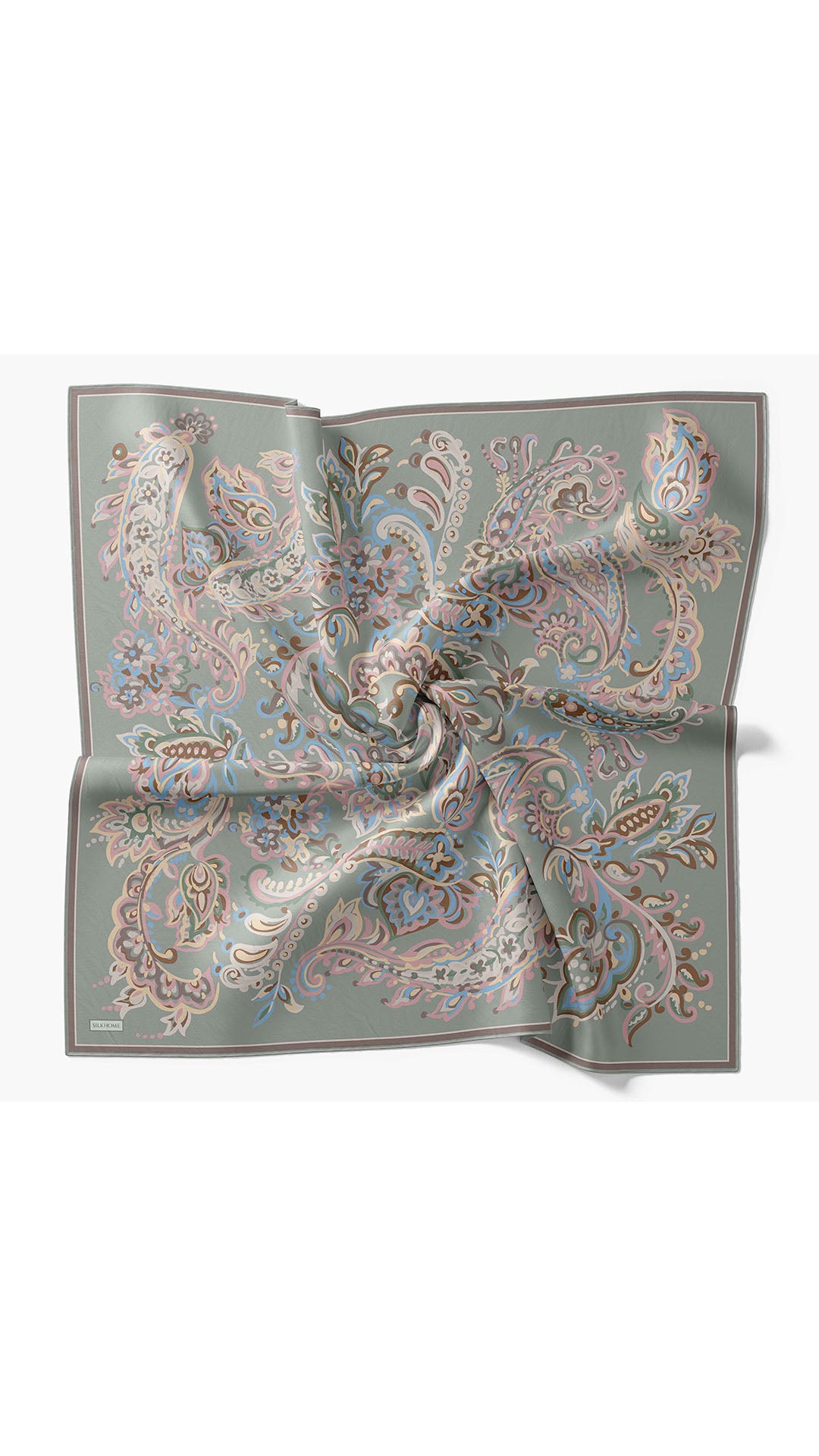 Silk Home Twill İpek Eşarp Ethnic Paisley 11553-33