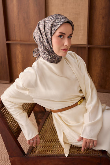 Silk Home Twill İpek Eşarp Geometric Pattern 11555-07