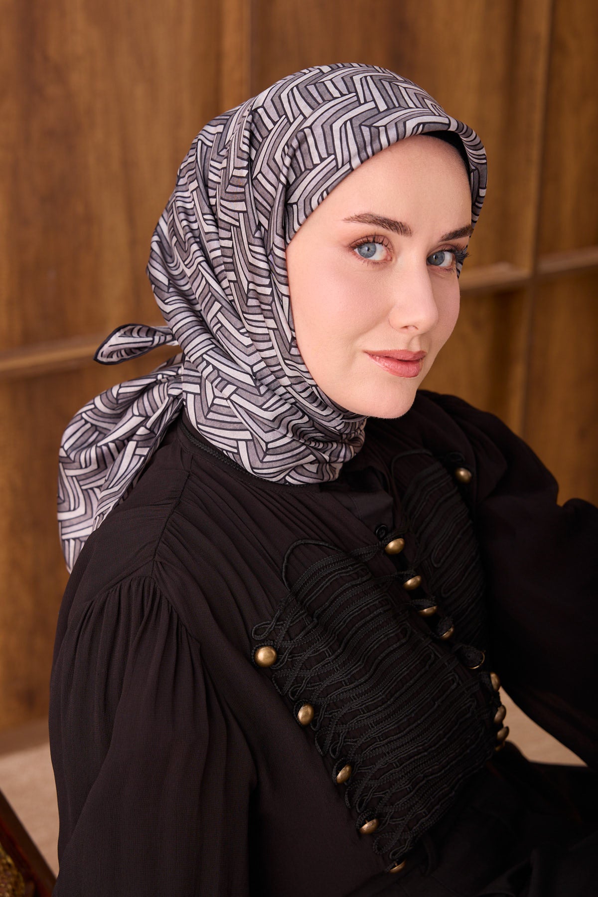 Silk Home Twill İpek Eşarp Geometric Pattern 11555-08