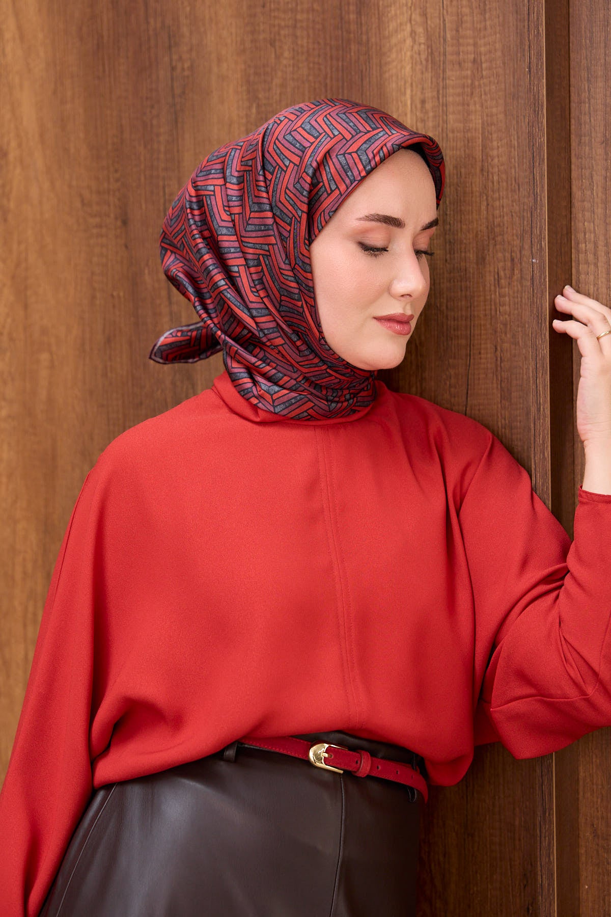 Silk Home Twill İpek Eşarp Geometric Pattern 11555-13