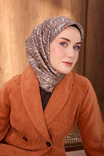 Silk Home Twill İpek Eşarp Geometric Pattern 11555-17