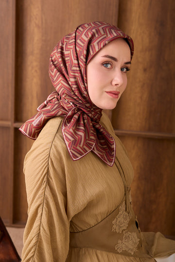 Silk Home Twill İpek Eşarp Geometric Pattern 11555-18