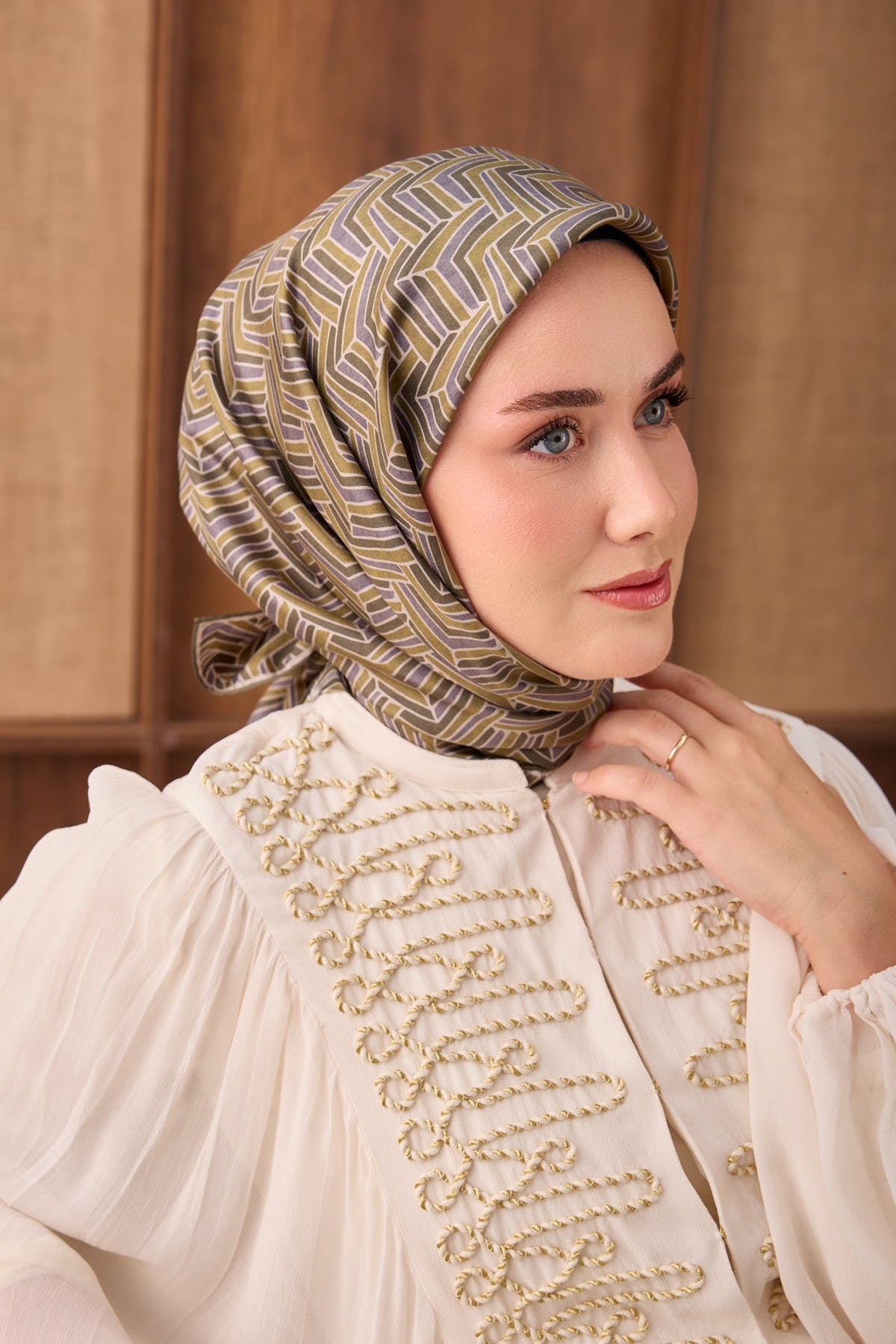 Silk Home Twill İpek Eşarp Geometric Pattern 11555-19