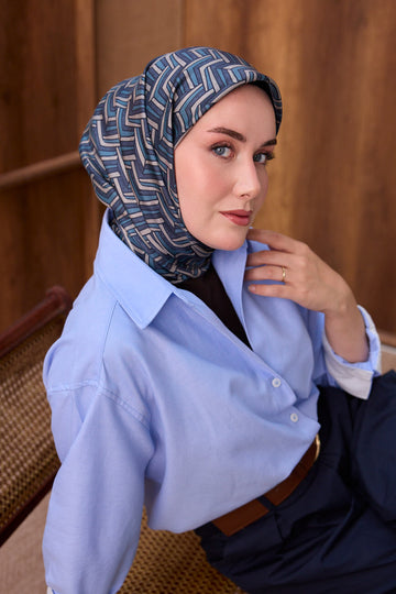 Silk Home Twill İpek Eşarp Geometric Pattern 11555-22