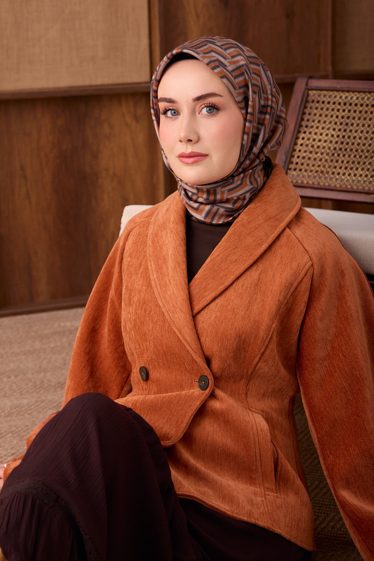 Silk Home Twill İpek Eşarp Geometric Pattern 11555-24