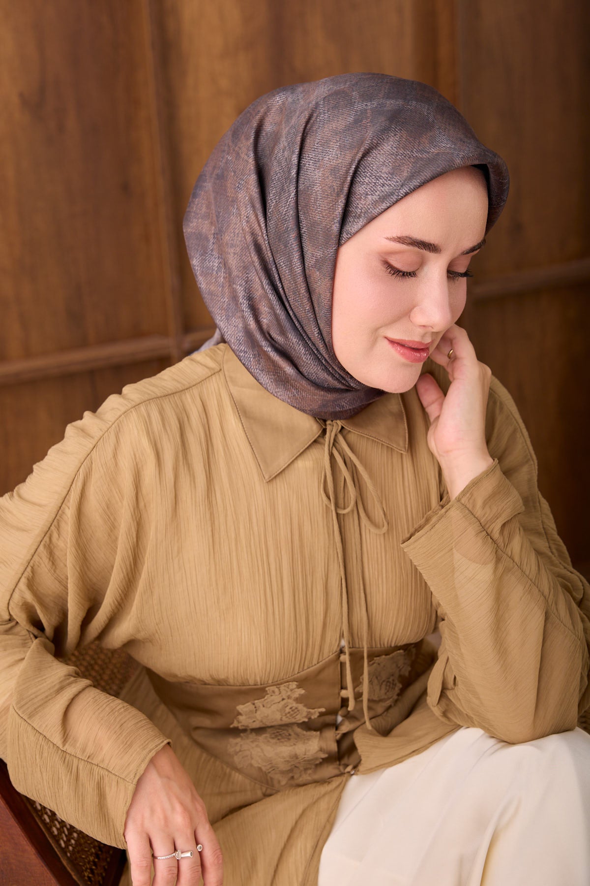 Silk Home Twill İpek Eşarp Batik 11558-04