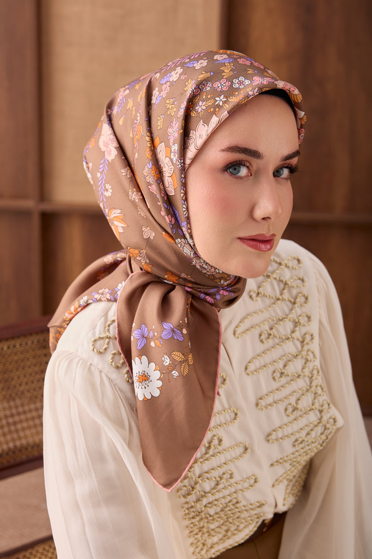 Silk Home Twill İpek Eşarp Botanical 11559-05