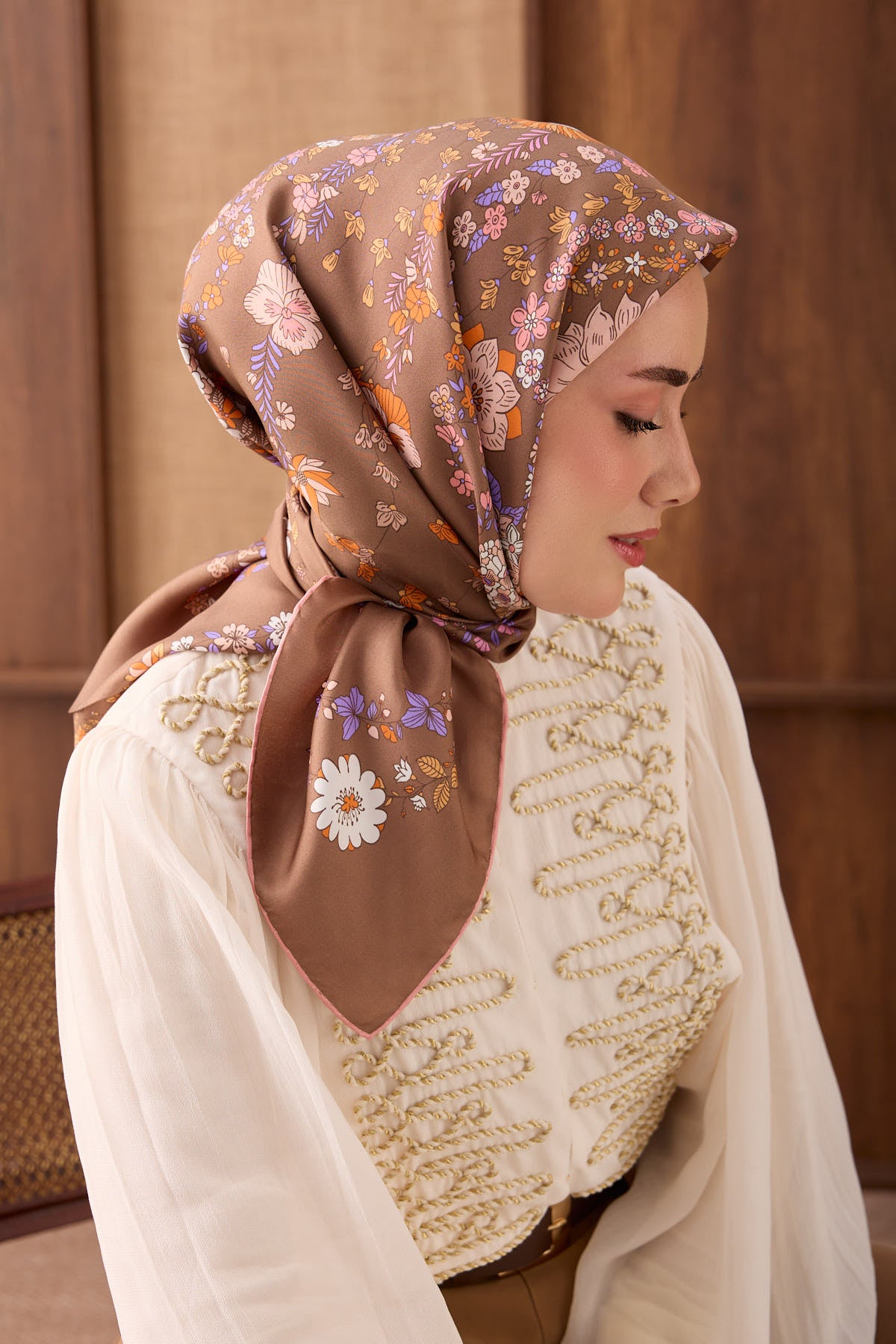 Silk Home Twill İpek Eşarp Botanical 11559-05