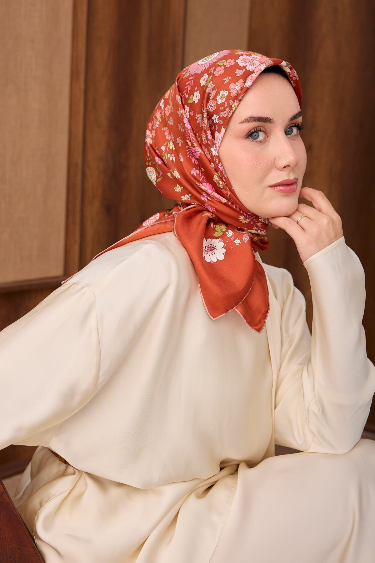 Silk Home Twill İpek Eşarp Botanical 11559-07