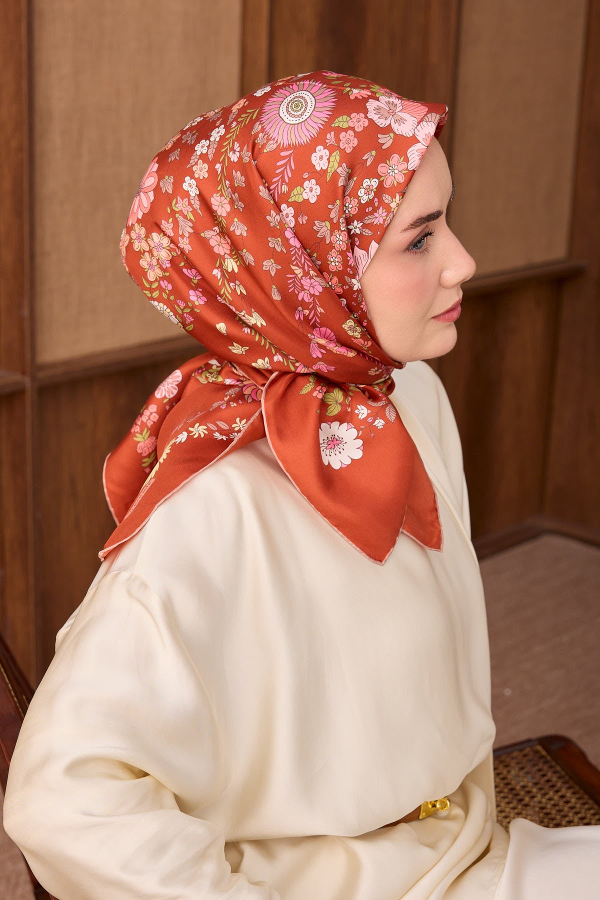 Silk Home Twill İpek Eşarp Botanical 11559-07