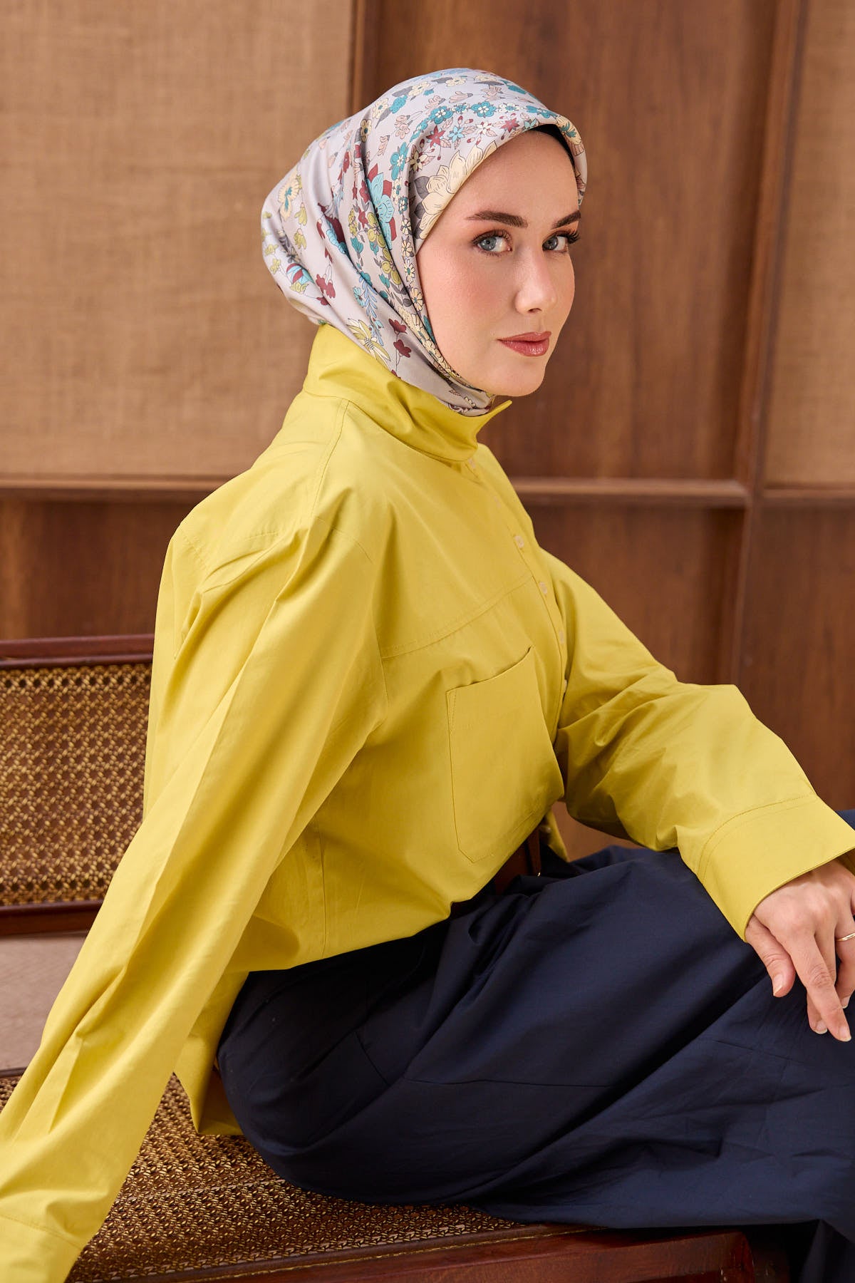 Silk Home Twill İpek Eşarp Botanical 11559-11