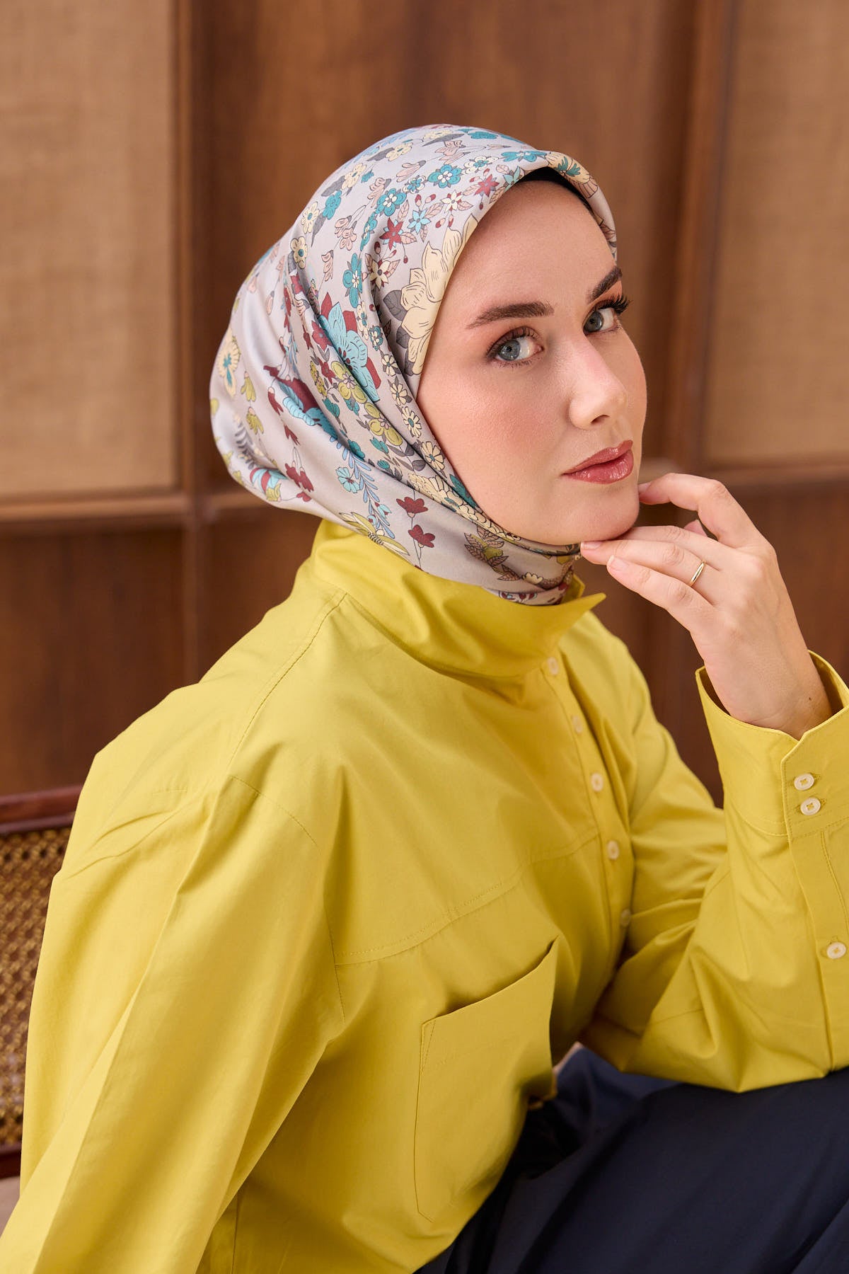 Silk Home Twill İpek Eşarp Botanical 11559-11