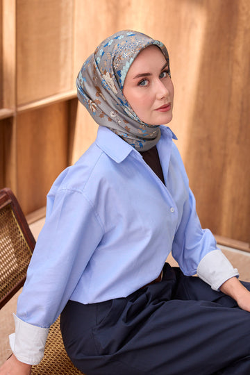 Silk Home Twill İpek Eşarp Botanical 11559-13